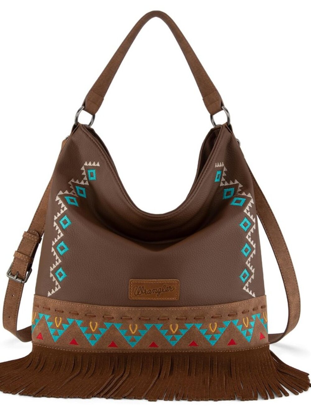Wrangler Shoulder Bag Aztec Purse Embroidered Fringe